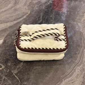 Cream and Brown Small Canvas Bag